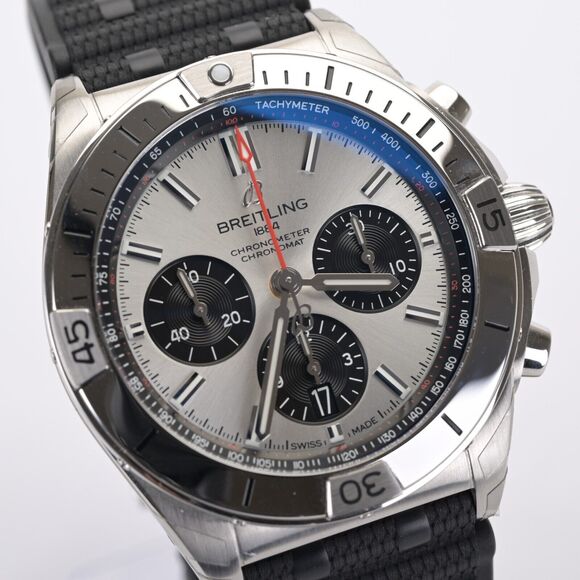 Breitling Chronomat B01 AB0134 Silver 42mm Men's Watch Full Set - Picture 3 of 15